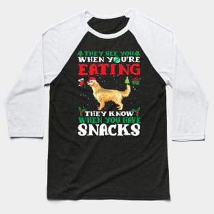 Christmas Dog Eating Snacks Baseball T-Shirt